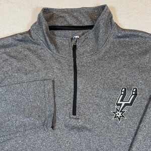 San Antonio Spurs NBA UNK Quarter‎ Zip Pullover Gray Mens Extra Large Size XL
